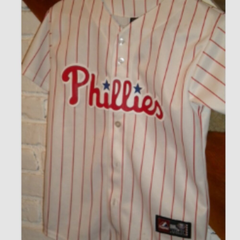 Philadelphia Phillies Majestic Pinstripe Baseball Jersey Lee #33 Boy's